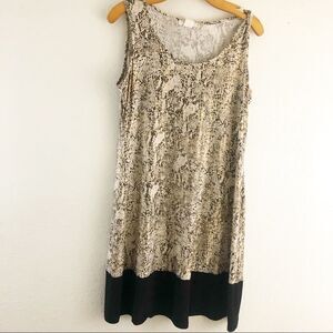 Prelude Sleeveless animal print black hem sparkly dress size L